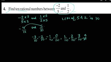 Exercise 1.2 Q4 class 8 | Q4 ex 1.2 class 8 ncert maths | ch 2  rational numbers between two numbers