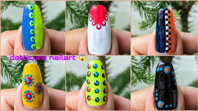 4 Easy nail art designs with dotting tools😱😱