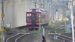 しなの鉄道　湘南色+しなの鉄道色発車シーン