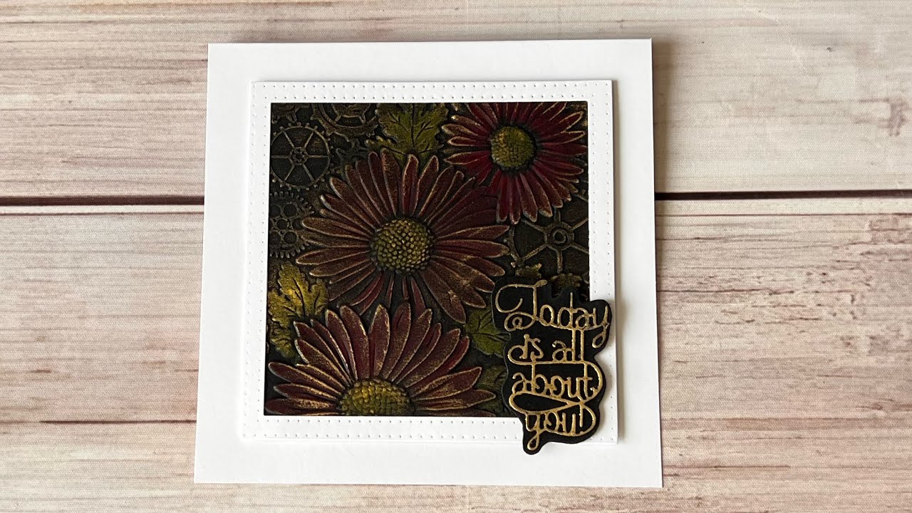 Easy Embossing folder colouring technique - YouTube