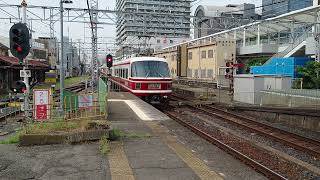 南海高野線 堺東駅30000系(30003編成)特急こうや1号高野山極楽橋行 発車+8300系(8312+8313編成)急行なんば行　停車+1000系(1002編成)各停橋本行 発車