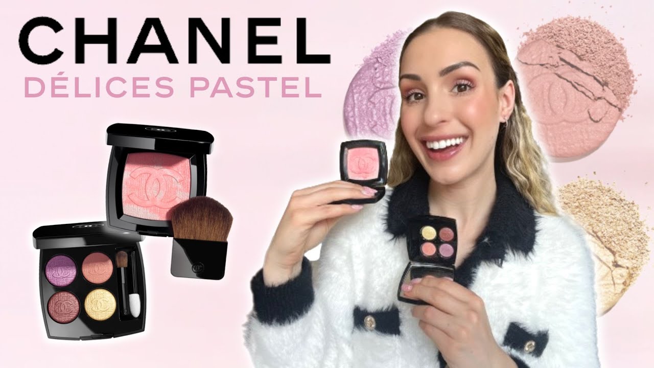 CHANEL LE BLANC 2023 ✨ REVIEW, SWATCHES, DEMO  58 DELICES EYEHSHADOW & FANTAISIE  DE CHANEL BLUSH 