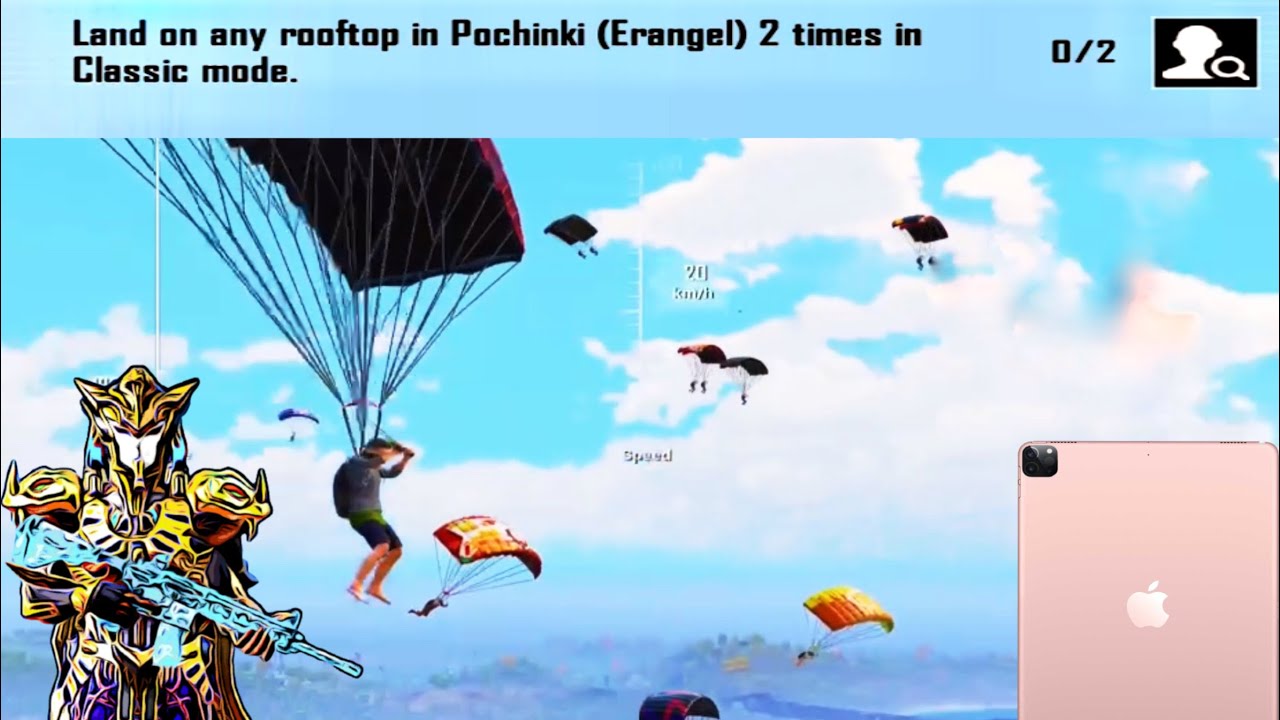 Land on Any Rooftop in Pochinki Erangel 2 Times in Classic Mode Mission