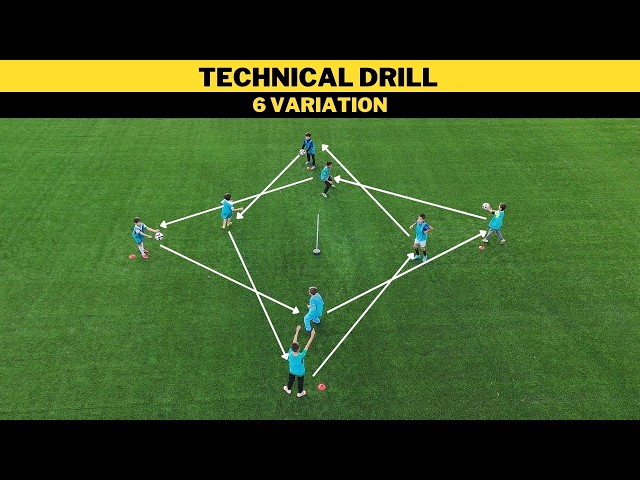 Technical Drill | 6 Variations | Football/Soccer Training | U8 U9