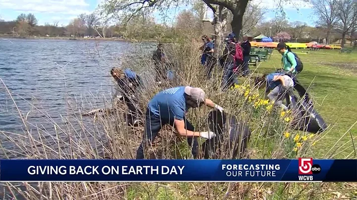 Teams work on cleaning along Charles River for Earth Day 2022