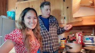 Hair day makeover + cooking shrimp curry