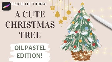 How to Draw an Oil Pastel Christmas Tree in Procreate | Realistic Oil Pastels for Procreate