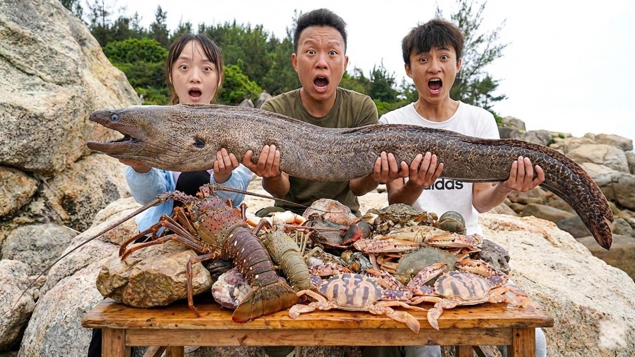 Thử Thách Sinh Tồn Trên Đảo Hoang - Chế Bẫy Cua Từ Phao Và Lặn Biển Săn Hải Sản Khủng