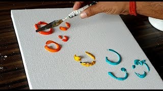 Easy Abstract Painting/Fun with Acrylic Paints/Relaxing demo/Project 365 days/Day#0168