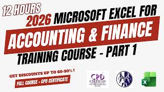 Free 12 hour Excel for Accounting and Finance Training Course  - Part 1
