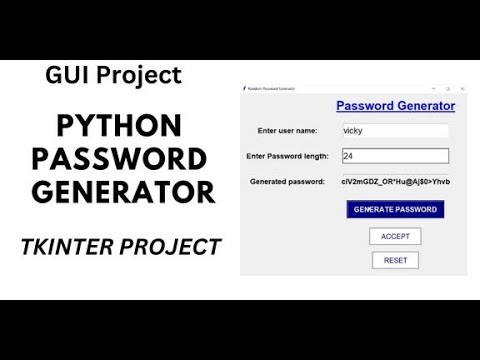 Python GUI project// Random Password Generator GUI project in python # ...
