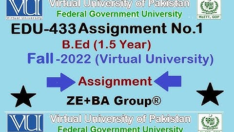 EDU433 Assignment 1 Solution Fall 2022 By ZE+BA Group || EDU433Assignment 1 Fall 2022