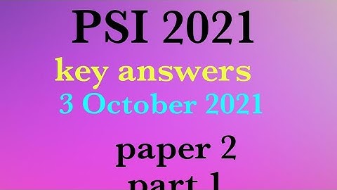 psi key answers 2021 paper 2