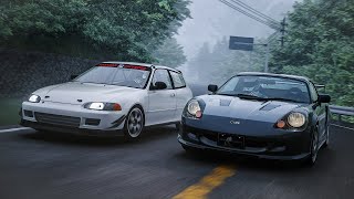 One Last Chance on Mt. Akina! Toyota MRS vs Civic EG6 Touge Battle | Assetto Corsa (4K)