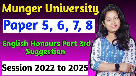 Munger University Part 3rd Suggestion | Munger University English Honours Part 3rd Suggestion | 2025
