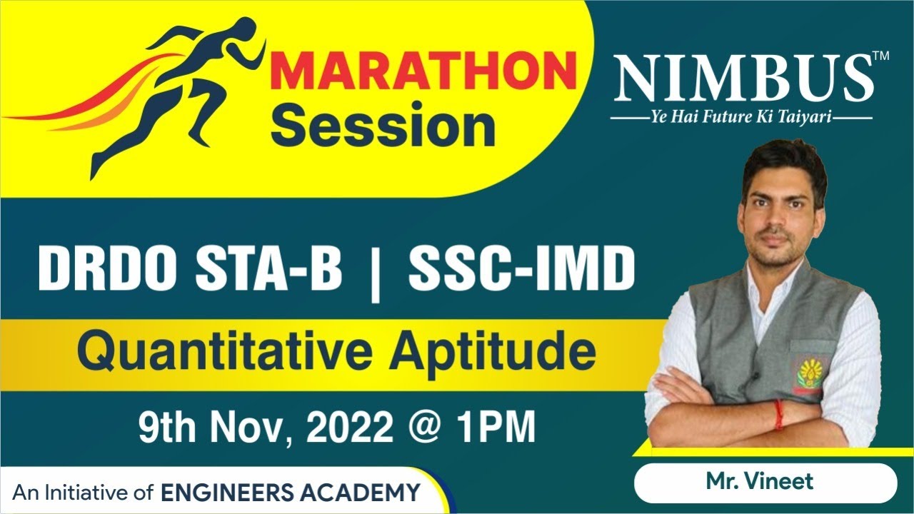 Marathon Session | DRDO STA-B / SSC IMD | Aptitude Complete Syllabus Revision | Free Online Class
