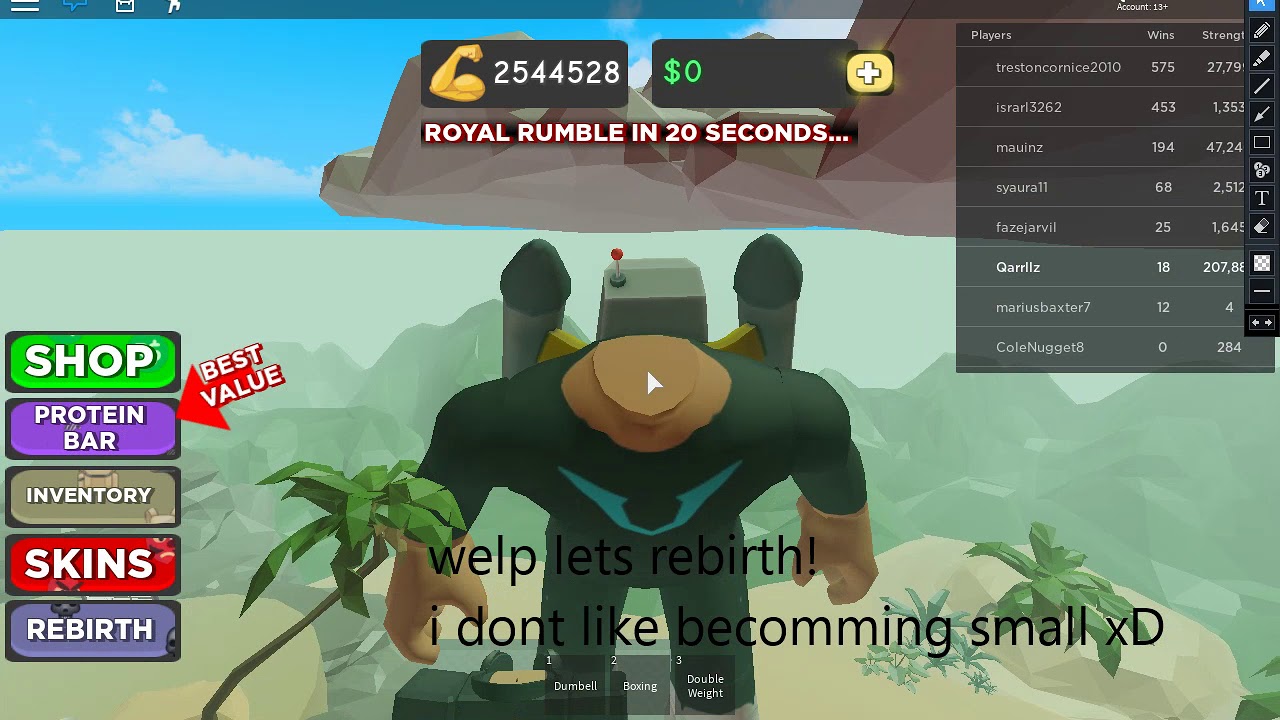 Roblox | Boxing Simulator 2 (2.5 mil Strength) Rebirthing!