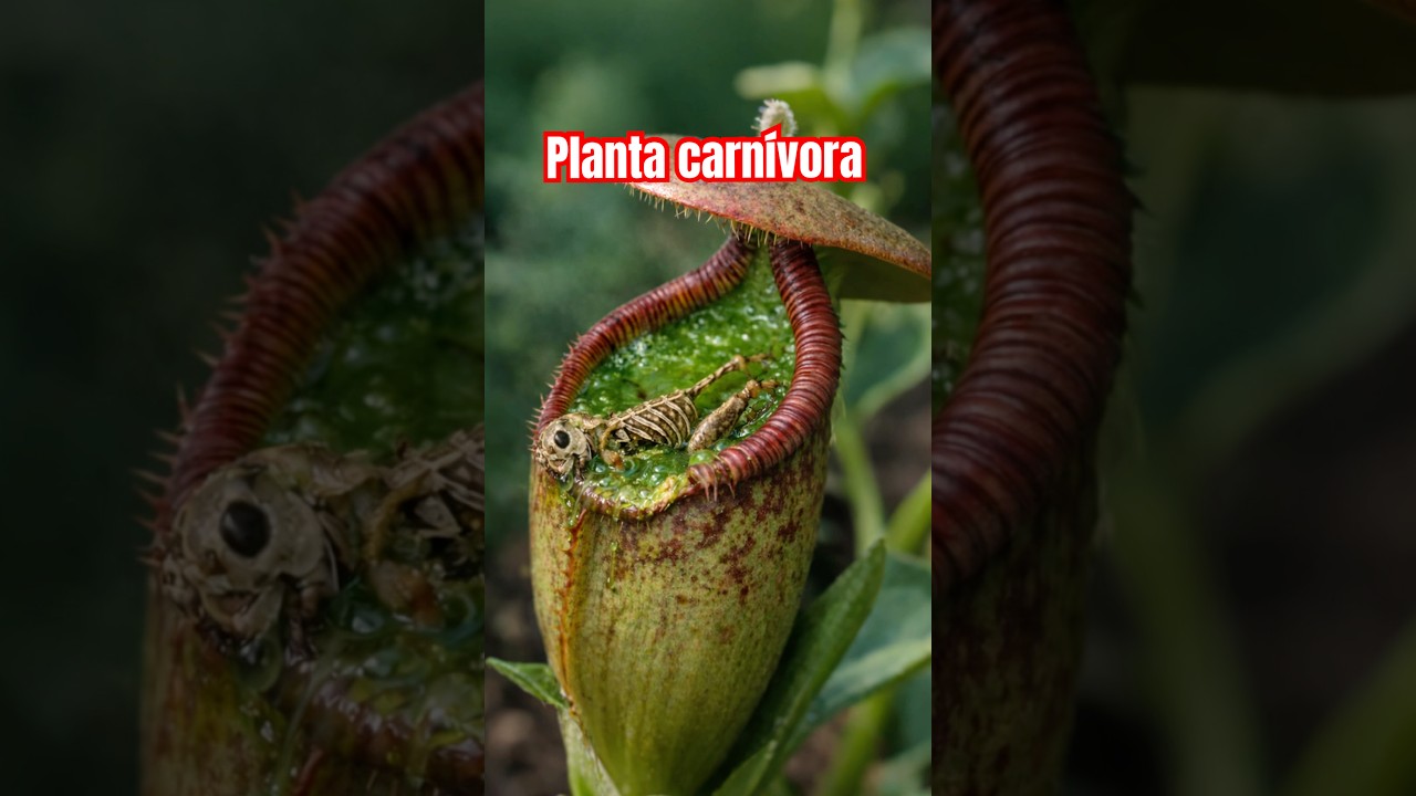 Será que a planta carnívora vai derreter o grilo?!😱 #shorts