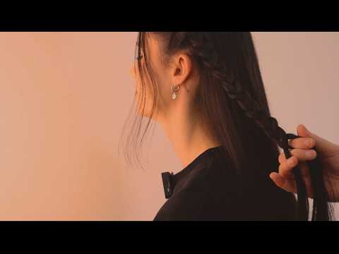asmr hairstyle techniques for long hair 🌻 soft spoken on a real person