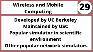 Wireless and Mobile Computing ns-2 Architecture in Hindi Urdu LECTURE 29