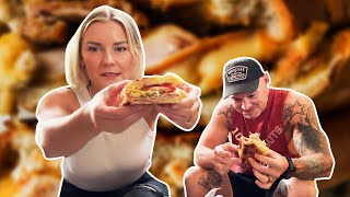 Renee Paquette and Baron Corbin Try Cuban Sandwiches in Tampa Florida | Not a Real Cooking Show