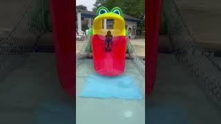 Liam Going Down The Water Slide💦🐸 #water #waterpark #fun #summer #summervacation