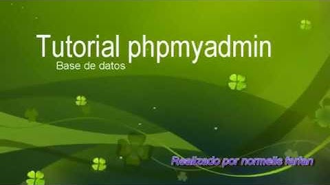 Tutorial crear y eliminar tablas phpmyadmin