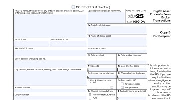 IRS Form 1099-DA walkthrough (Digital Asset Proceeds From Broker Transactions)
