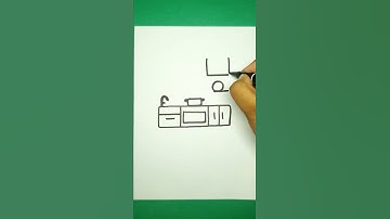 How to draw kitchen cabinet