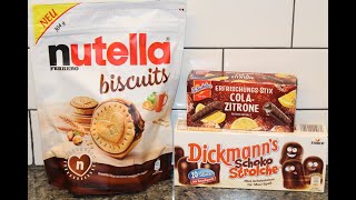 Ferrero Nutella Biscuits, De Beukelaer Cola Lemon Sticks & Manns Dark Chocolate Review