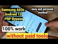 Samsung A03s Android 12 FRP Bypass (Something Went Wrong) Without Tool | A037F Google Lock Bypass