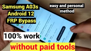 Samsung A03s Android 12 FRP Bypass (Something Went Wrong) Without Tool | A037F Google Lock Bypass