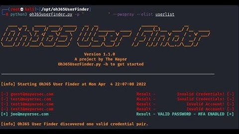 Oh365USERFINDER | OFFICE 365 ENUMERATION