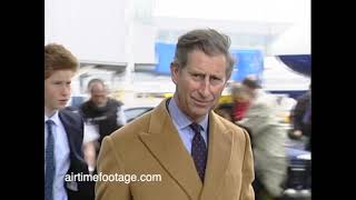 King Charles with young Prince Harry board flight