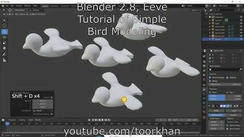 Bird, Modeling, Blender, 2 8, Complete, Beginner, Tutorial,  Eeve, Toorkhan