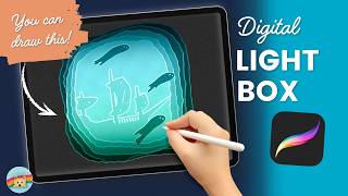 Papercut Lightbox art in Procreate - Ghost Ship!