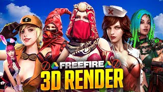 🔥 FreeFire 3D Render PNGs for Thumbnails! 🔥 | High-Quality Garena FreeFire Graphics Pack (2023)