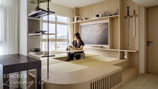 Inside A Creative Japanese Modern HDB Home Designed To Be Multifunctional