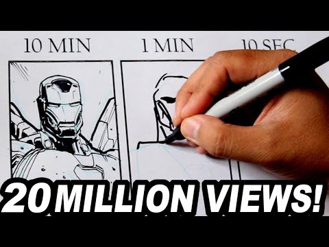 drawing-iron-man-in-10-minutes,-1-minute-&-10-seconds!
