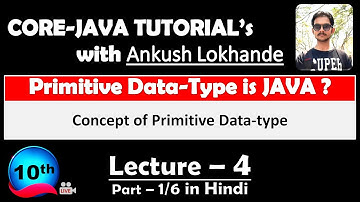 Lecture 4 Primitive Data Types in Java in Hindi | Part 1 | Mr Lokhande | Ankush Lokhande