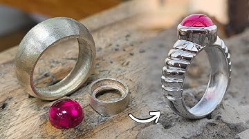 Custom Ruby Ring | Handmade Silver Ring with Ruby Stone | Step-by-Step Jewelry Tutorial #RubyRing