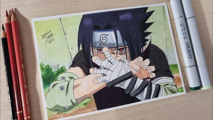 NARUTO- PINTURA EM LÁPIS DE COR. #naruto #desenho #pintura 