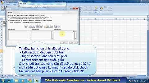 Hướng dẫn đánh số trang trong excel 2007