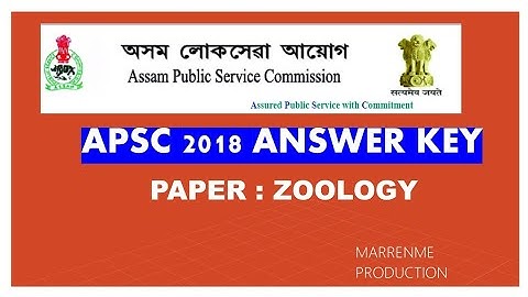 APSC 2018 ANSWER KEY| ZOOLOGY
