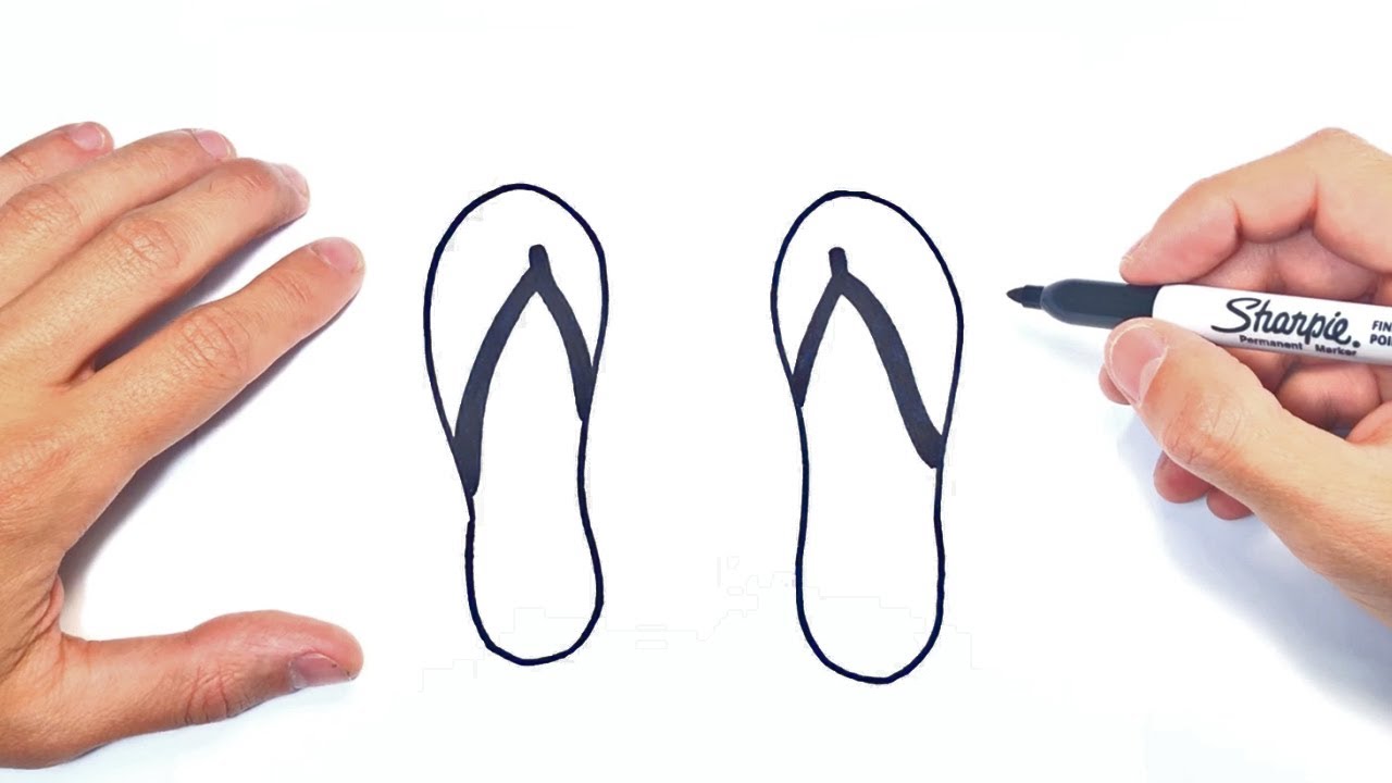 Como Dibujar Unas Chanclas O Zapatillas Youtube