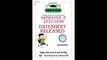 #ranchiuniversity #semester5  session 2022-2026 #datesheet #released