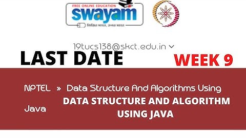 NPTEL Data Structure And Algorithms Using Java WEEK 9 Quiz Assignment Solutions | July 2022
