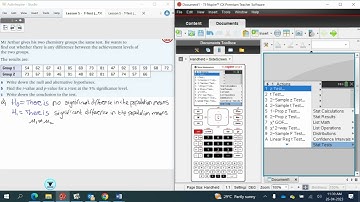 IB AISL: T-test on t-nspire