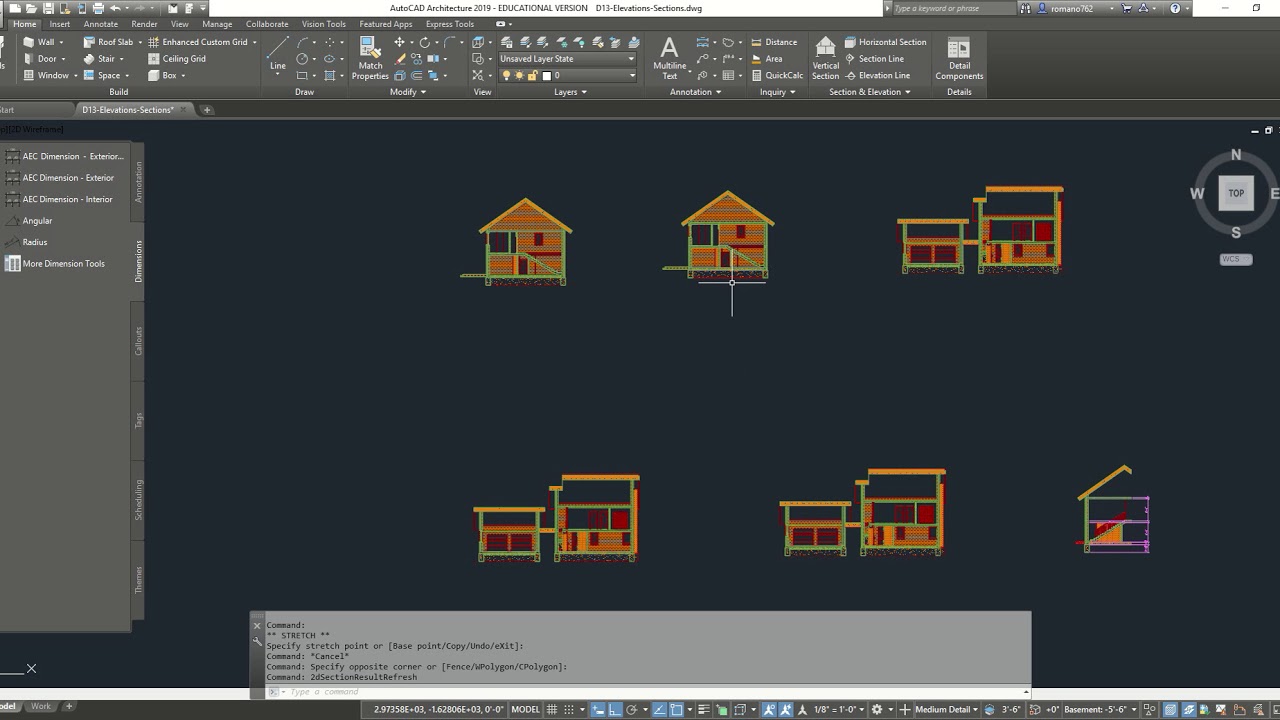 Stiffening detail of mesh detail elevation and section autocad