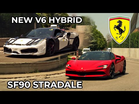 SPOTTING THE NEW HYBRID V6 FERRARI + SF90 STRADALE - SOUND & CLOSE UP